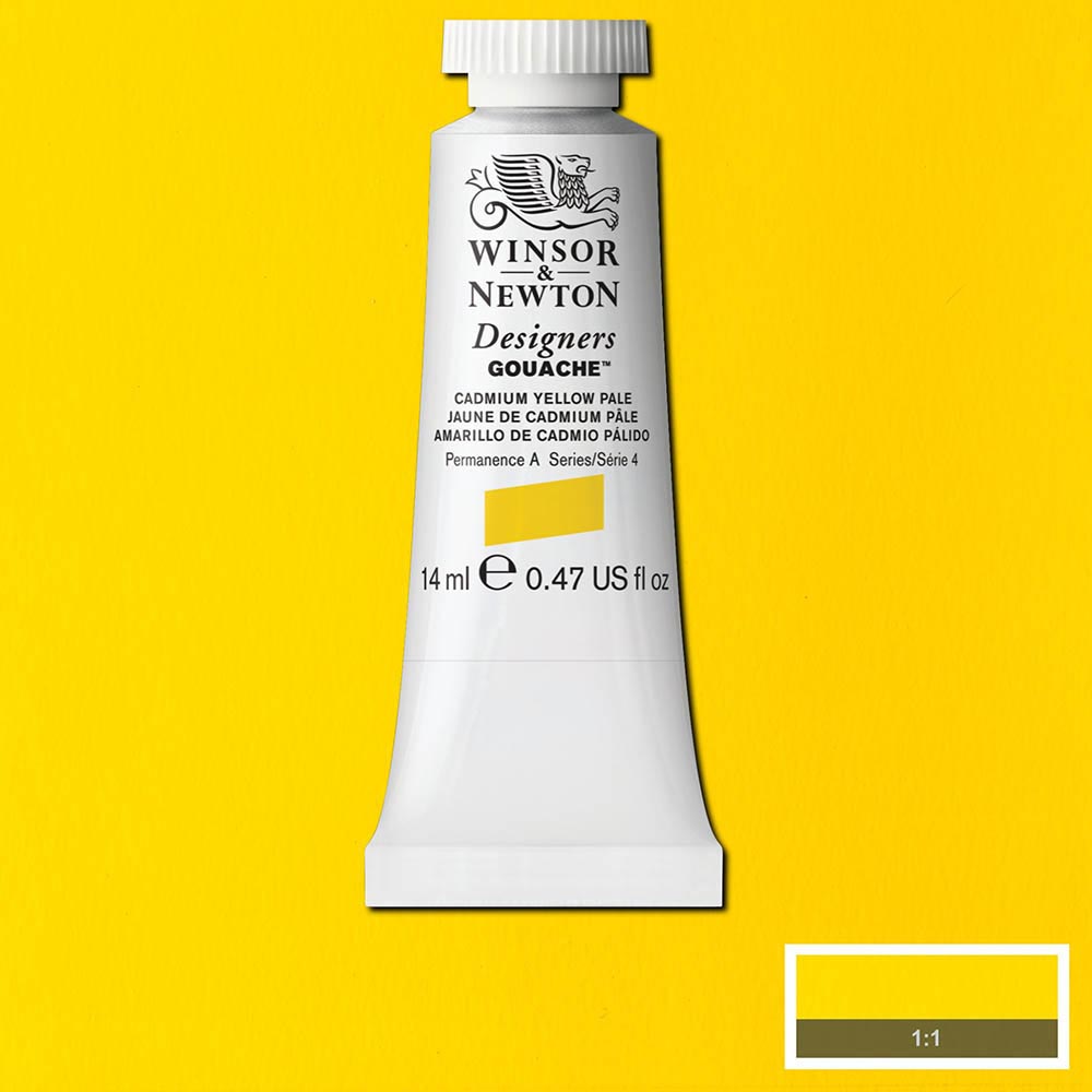 Winsor & Newton Designer's Gouache 14ml Cadmium Yellow Pale 118 S.4