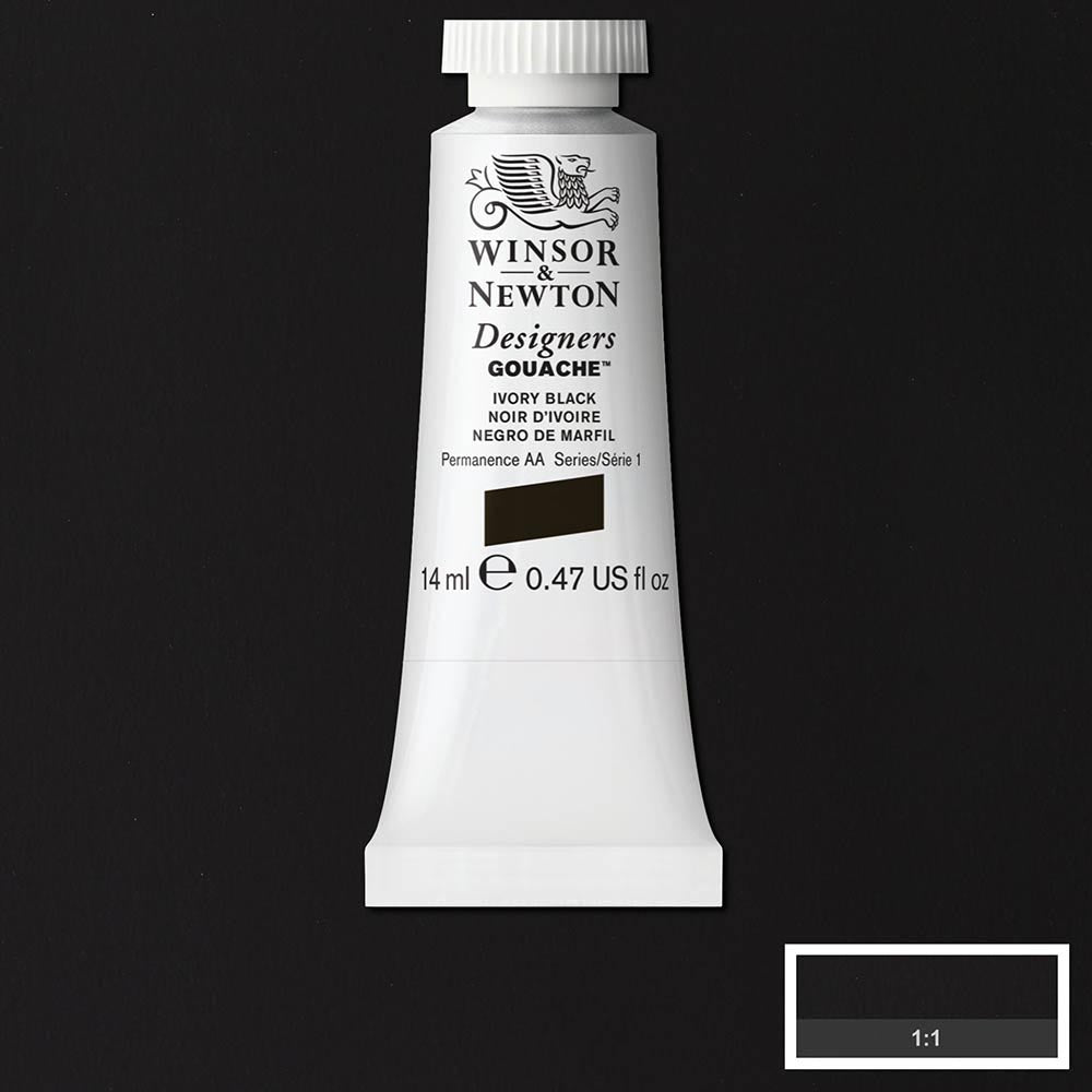 Winsor & Newton Designer's Gouache 14ml Ivory Black 331 S.1