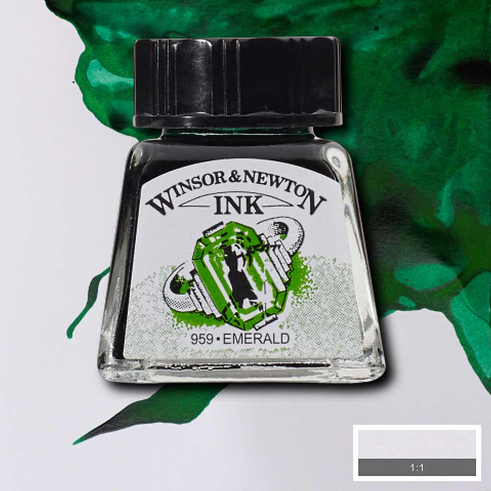 Winsor & Newton Drawing Ink 14ml Emerald 235