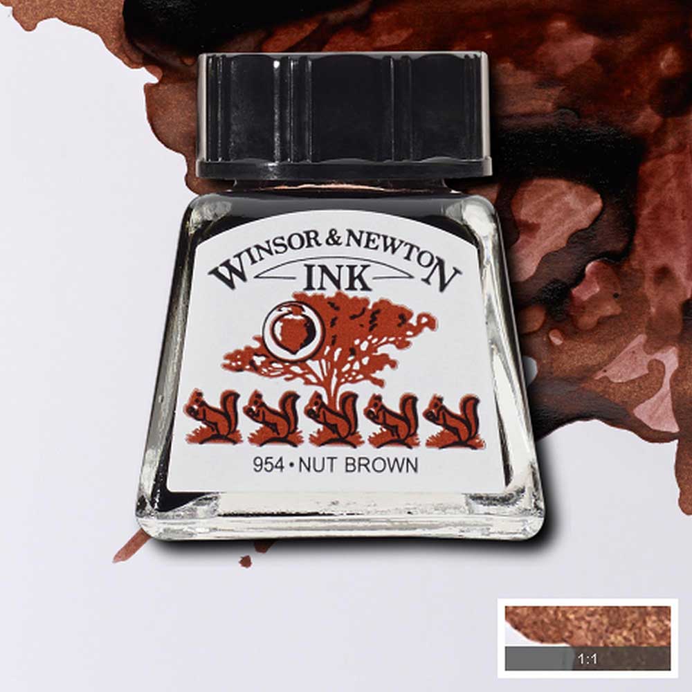 Winsor & Newton Drawing Ink 14ml Nut Brown 441