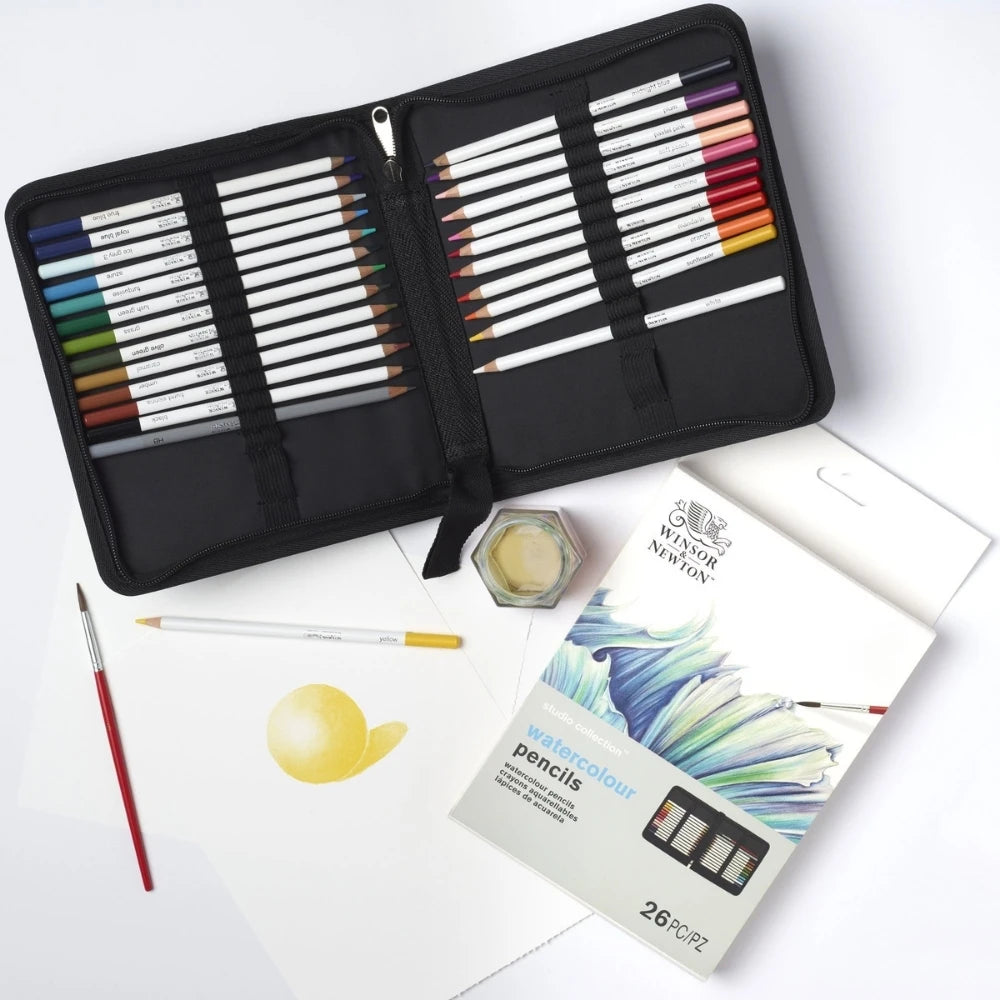 Winsor&Newton Studio Collection 26'lu Sulu Boya Kalemi Seti - Çantalı