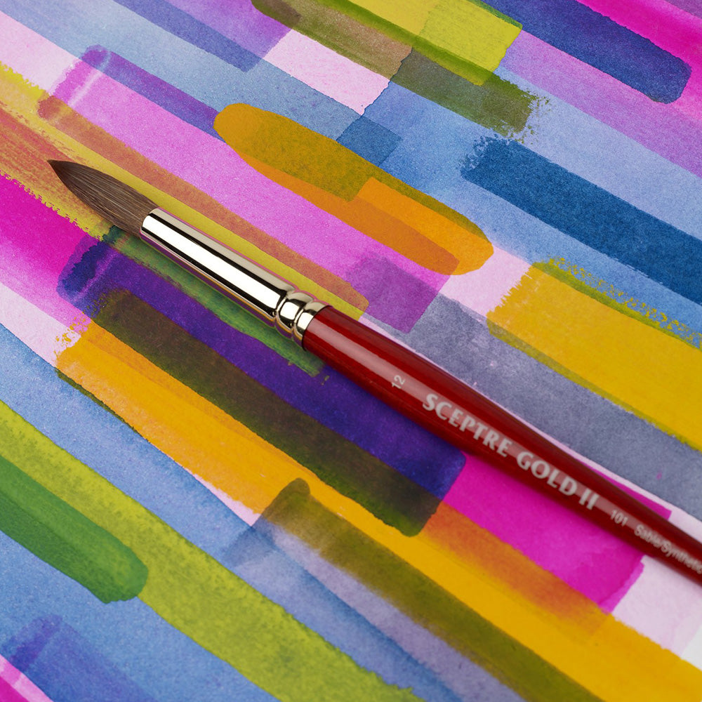 Winsor & Newton Sceptre Gold II Seri 505 Uzun Saplı Kısa Yassı Fırça N:10