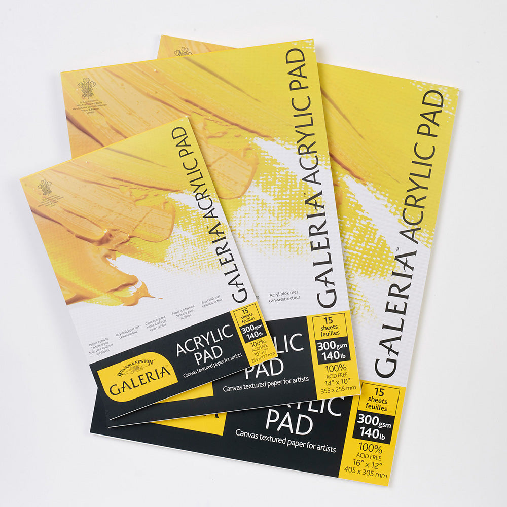 Winsor & Newton Galeria Acrylic Pad 300gr Akrilik Blok 15 Sayfa A4 (21x29.7cm)