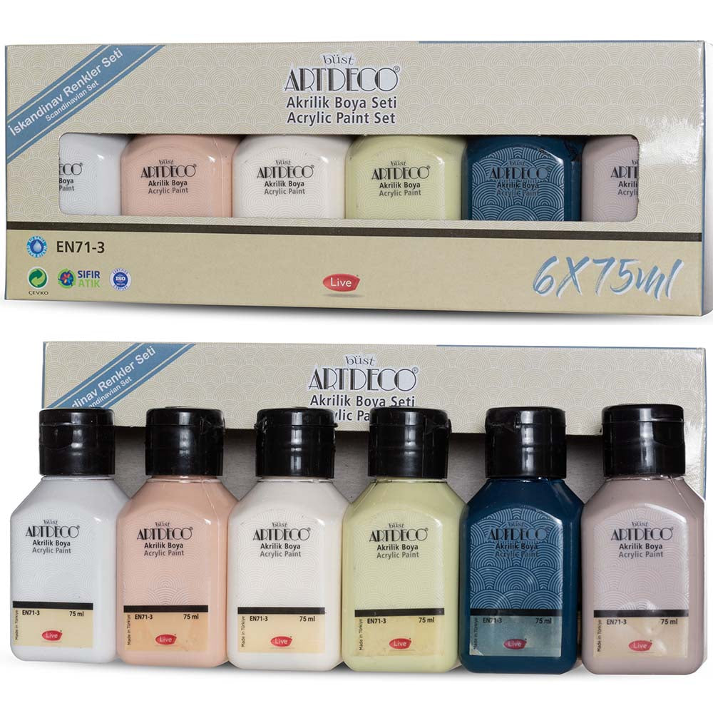 Artdeco Akrilik Boya Seti 6x75ml İskandinav Renkler