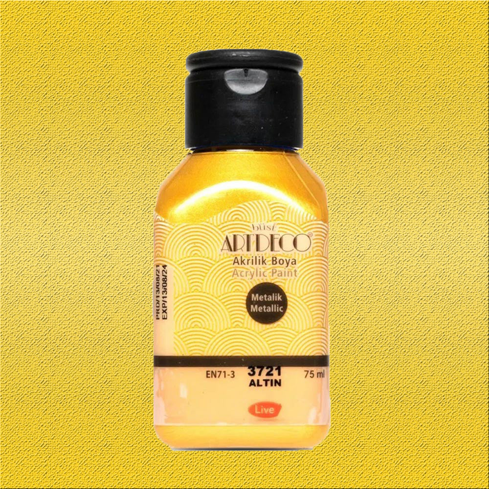 Artdeco Metalik Akrilik Boya 75ml Altın 3721