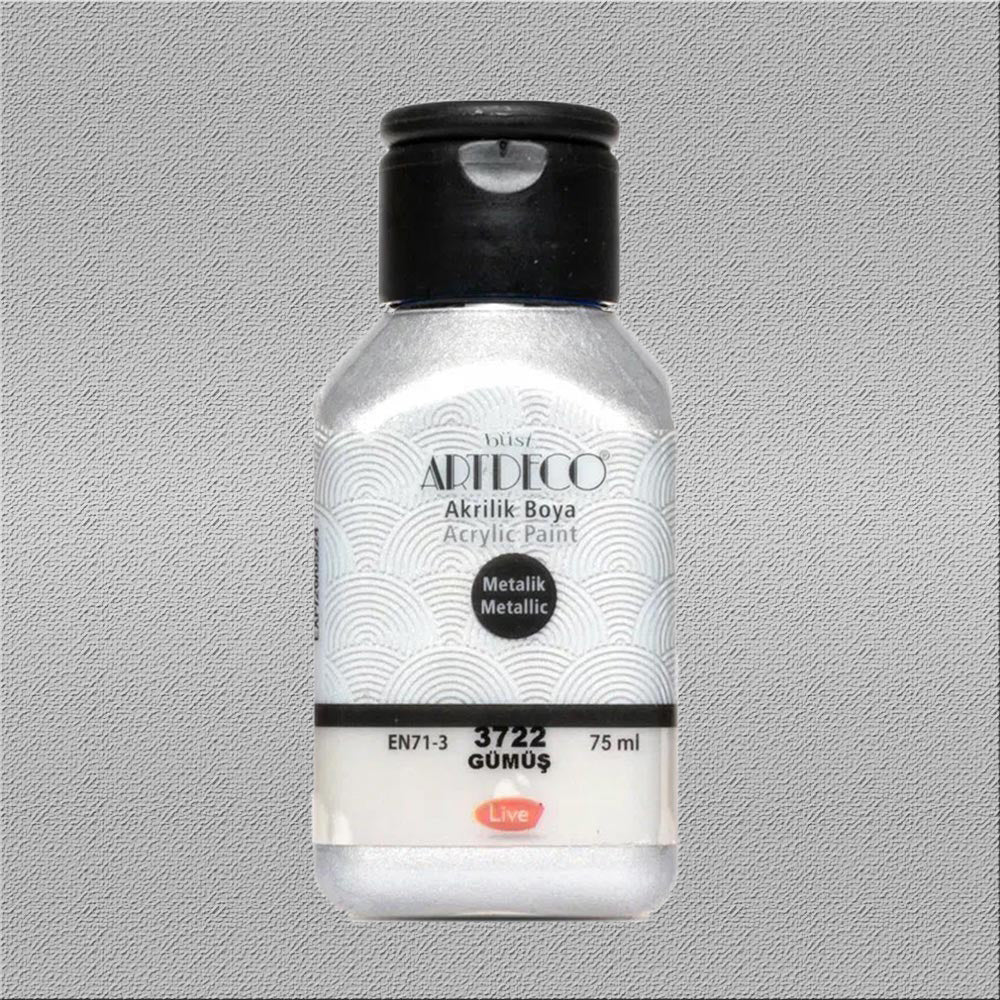 Artdeco Metalik Akrilik Boya 75ml Gümüş 3722