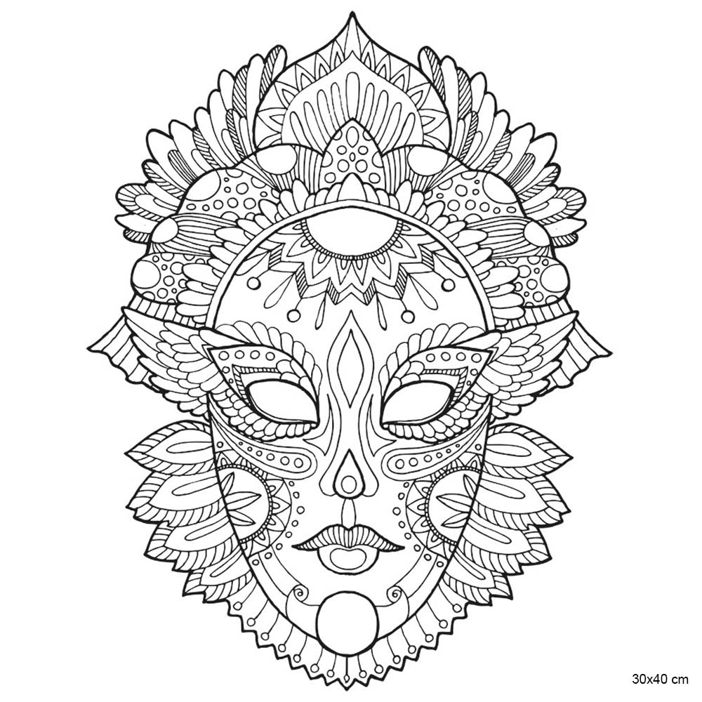 Artdeco Desenli Tuvaller Masalsı 30x40cm Maske