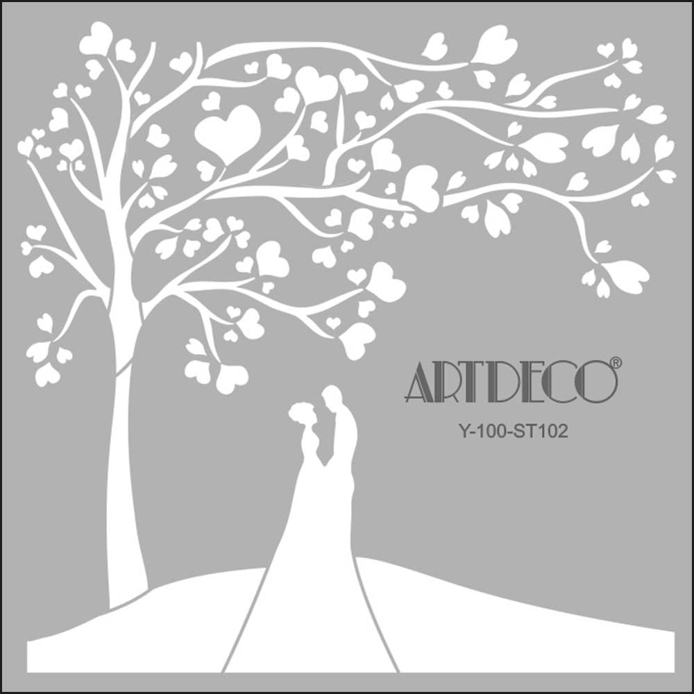 Artdeco Stencil 30x30cm Aşıklar 102