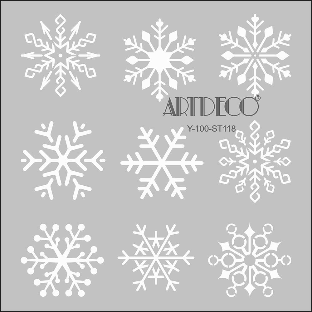 Artdeco Stencil 30x30cm Kar Taneleri 118