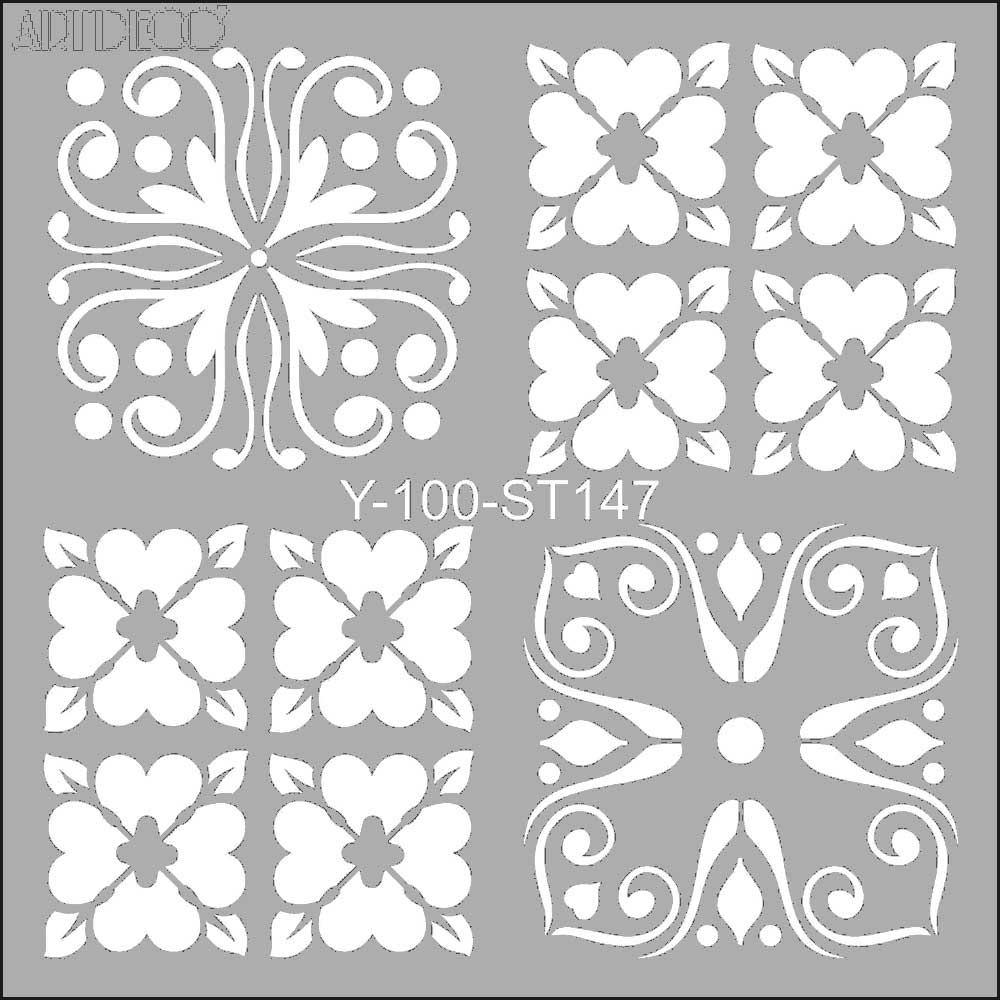 Artdeco Stencil 30x30cm Dörtlü Talavera-3 148