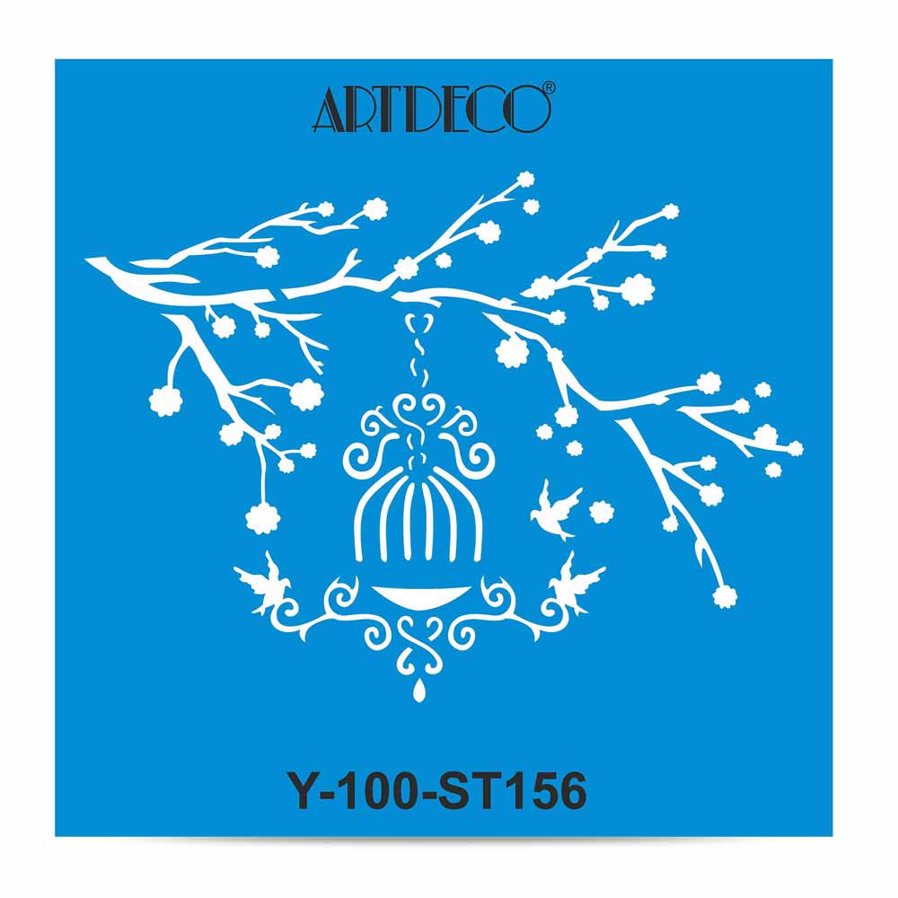 Artdeco Stencil 30x30cm Daldaki Kafes 156