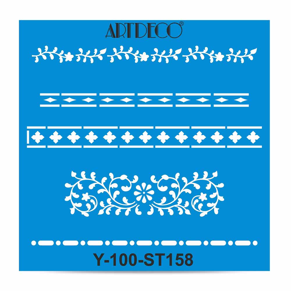 Artdeco Stencil 30x30cm İnce Bordür 158