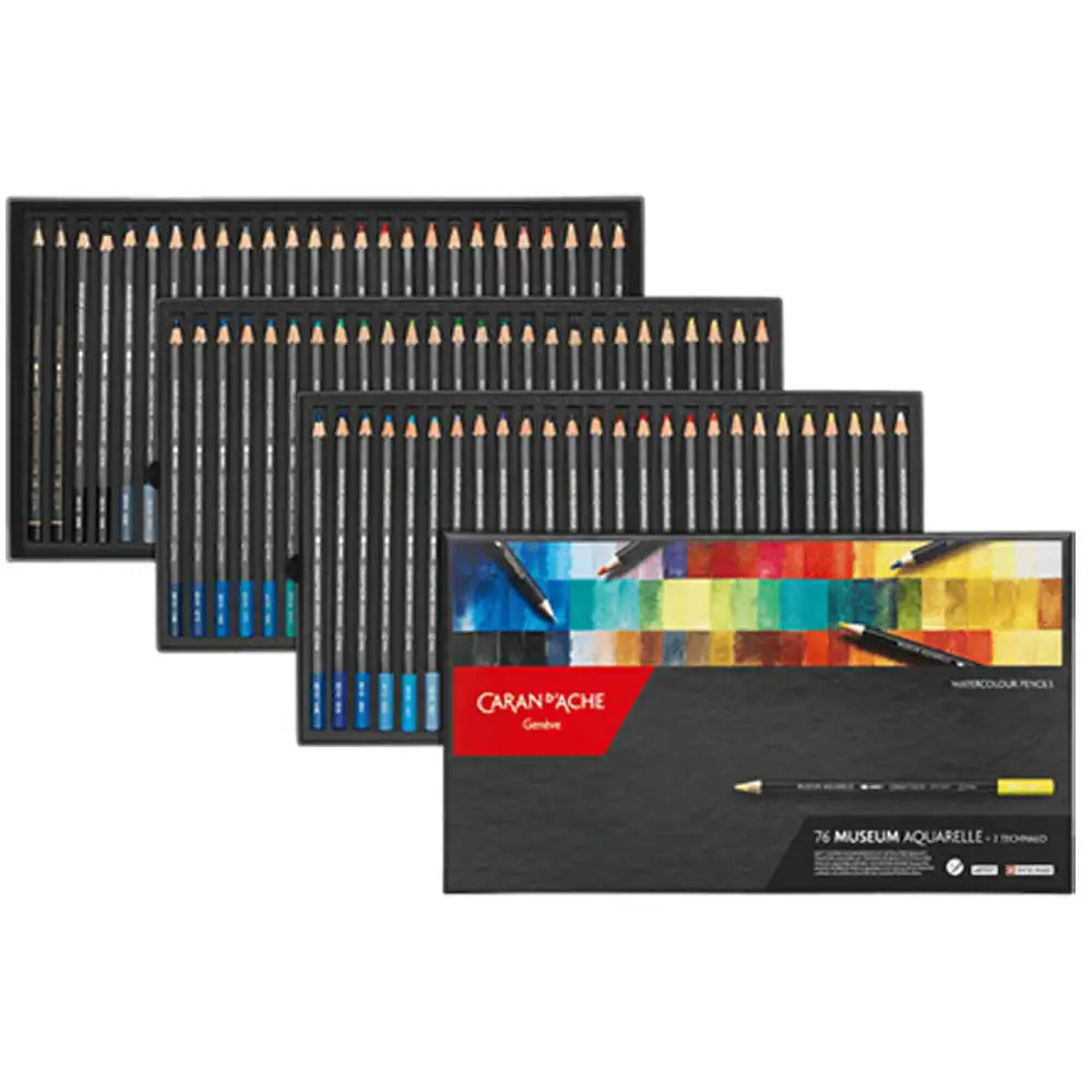 Caran d'Ache Museum Aquarelle 76'lı Set + 2 karıştırıcı (karton kutulu)