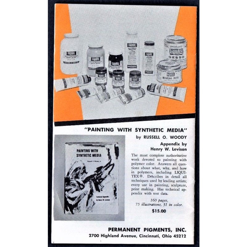 Permanent Pigments broşüründe Liquitex Gesso ve Modeling Paste ambalajları