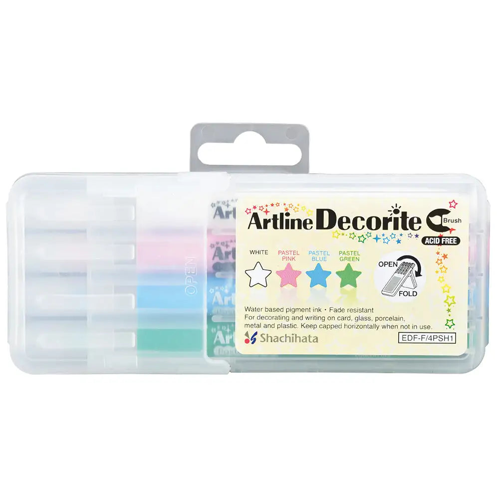Artline Decorite Brush Marker Esnek Uçlu Fırça Kalem 4'lü Set No:1