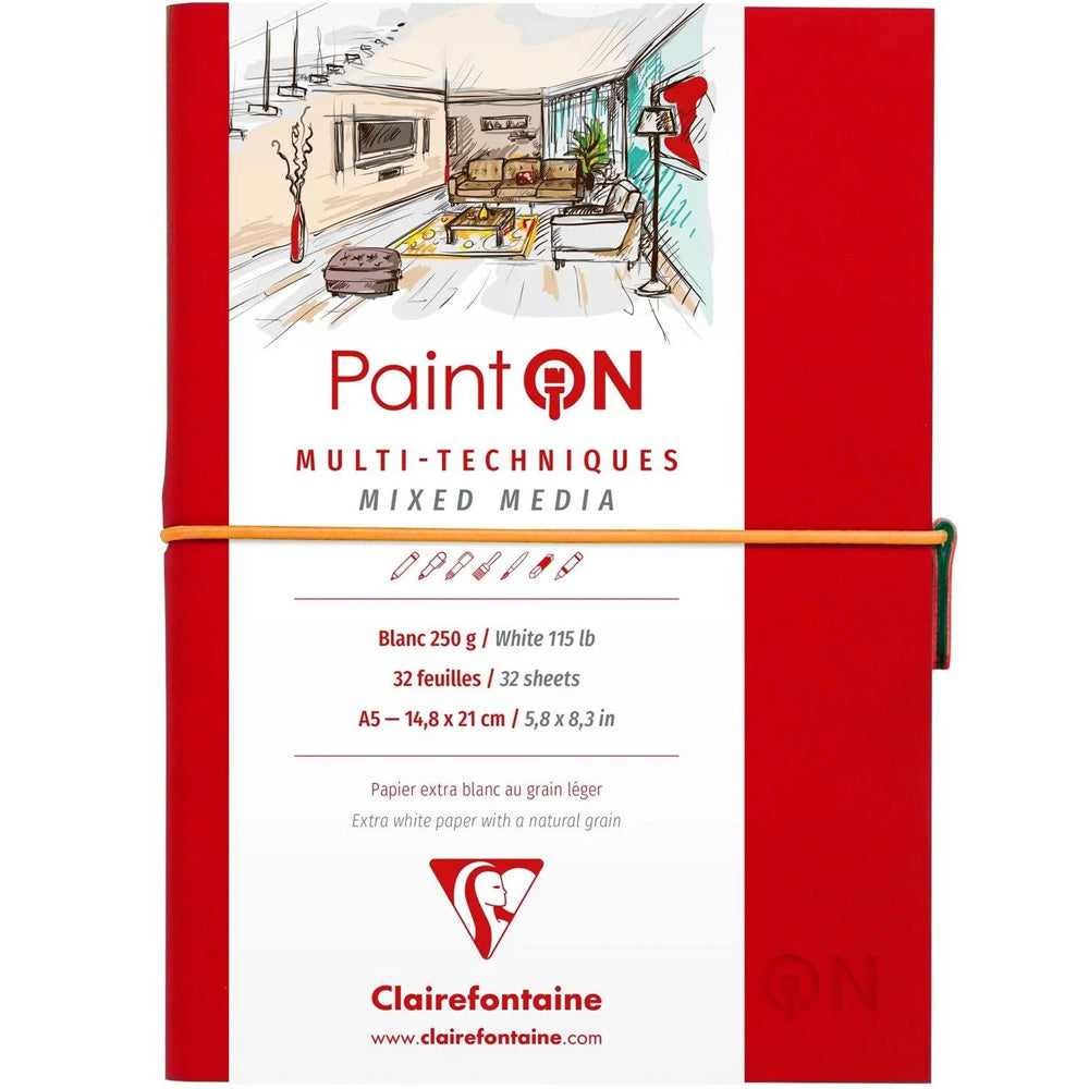Clairefontaine Paint-On A Grain Sketch Book 250gr A5 32 Sayfa Kırmızı