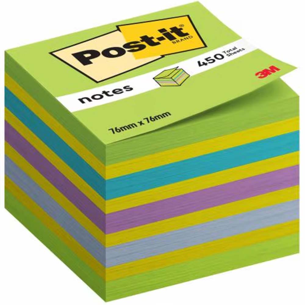 3M Post-it Küp Not Gökkuşağı Yeşil Tonları 450 Yaprak 76x76mm