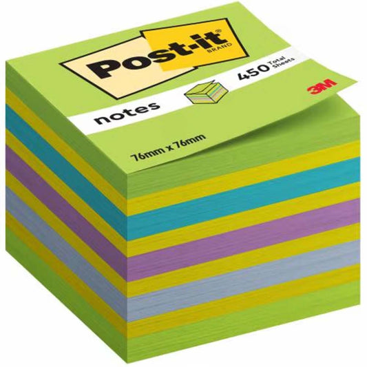 3M Post-it Küp Not Gökkuşağı Yeşil Tonları 450 Yaprak 76x76mm