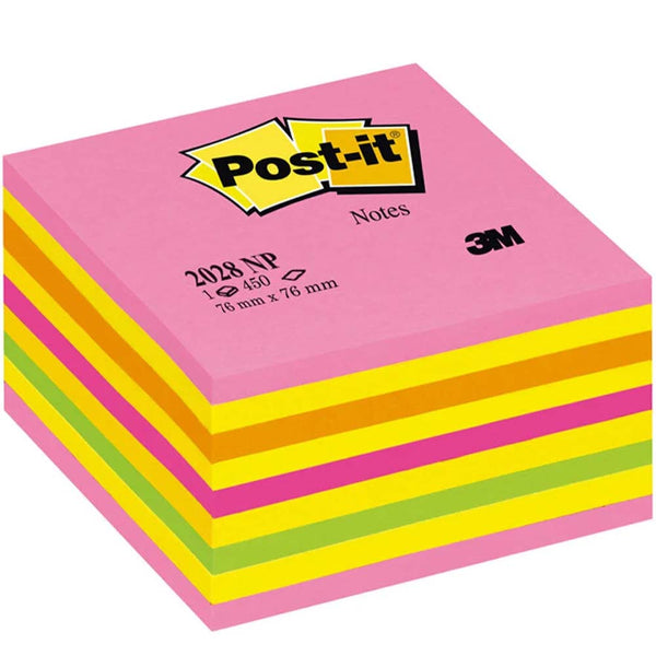 3M Post-it Küp Not Gökkuşağı Pembe Tonları 450 Yaprak 76x76mm