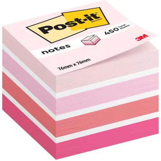 3M Post-it Küp Not Pembe Tonları 450 Yaprak 76x76mm