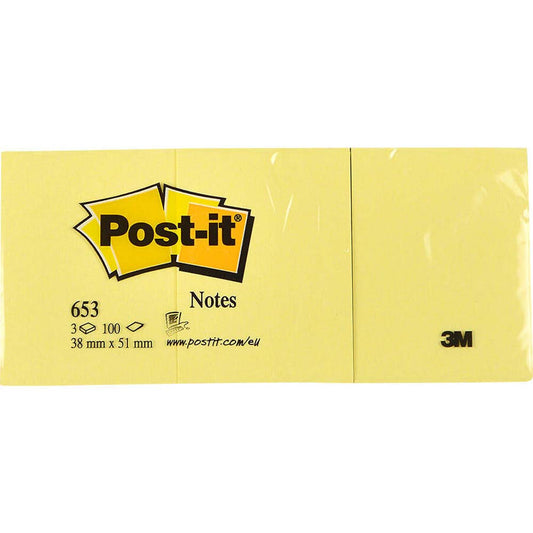 3M Post-it Sarı 100yp 38x51mm 3'lü