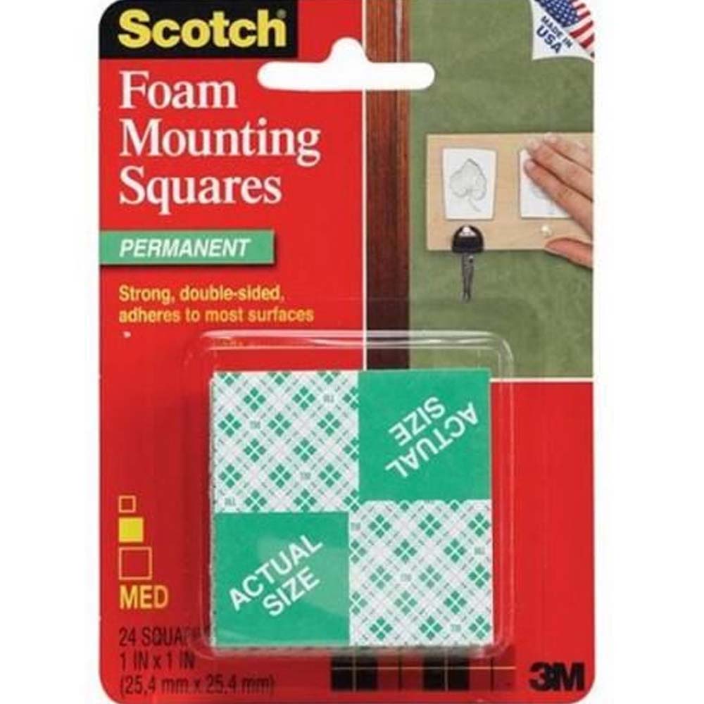 Scotch Çift Taraflı Yapışkan Köpük Kare 16adet 2.5cm (Ağır Malzemeler için)
