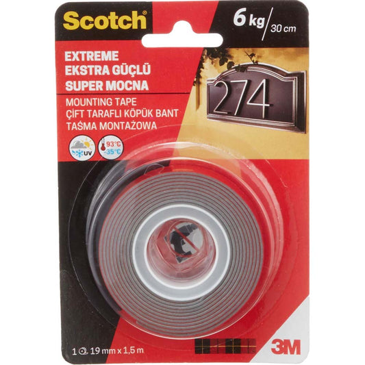 Scotch Ekstra Güçlü Montaj Bandı 19mmx1.5m (40021915)