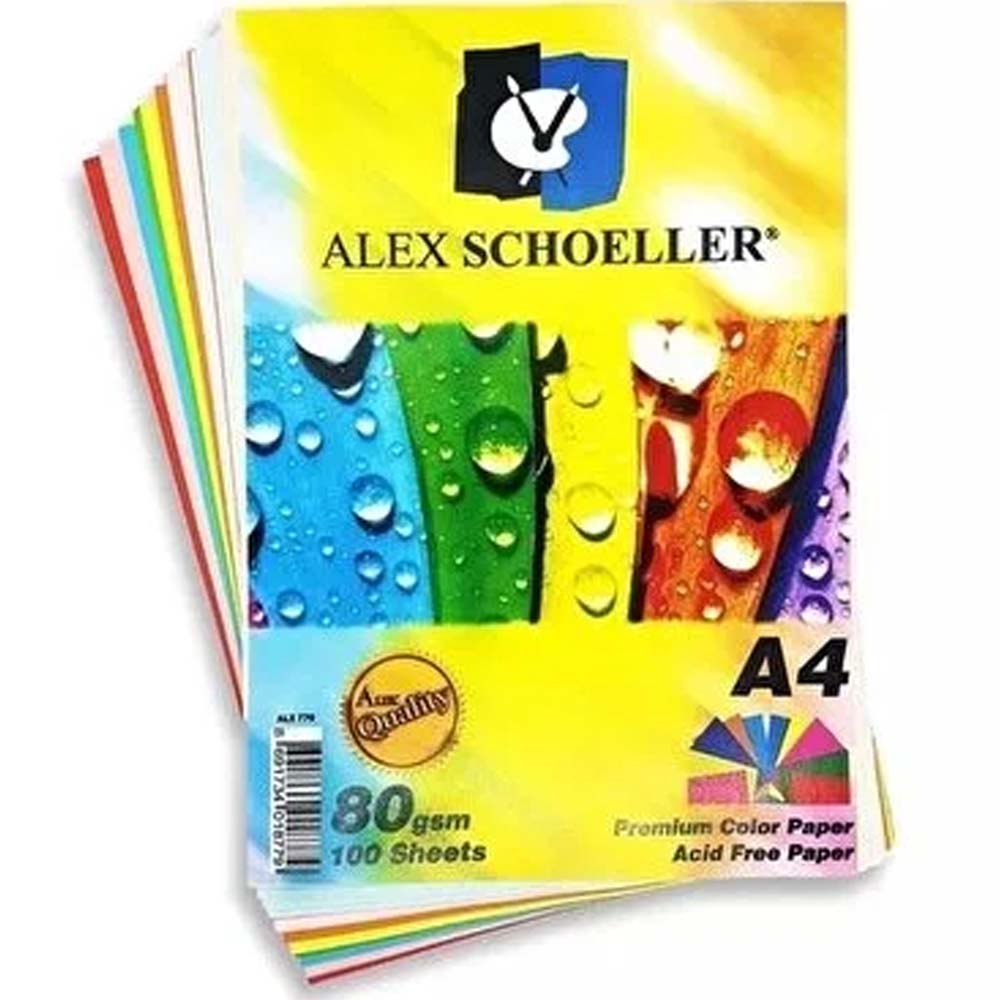 Alex Schoeller Renkli Fotokopi Kağıdı 80gr A4 100'li 10 Renk