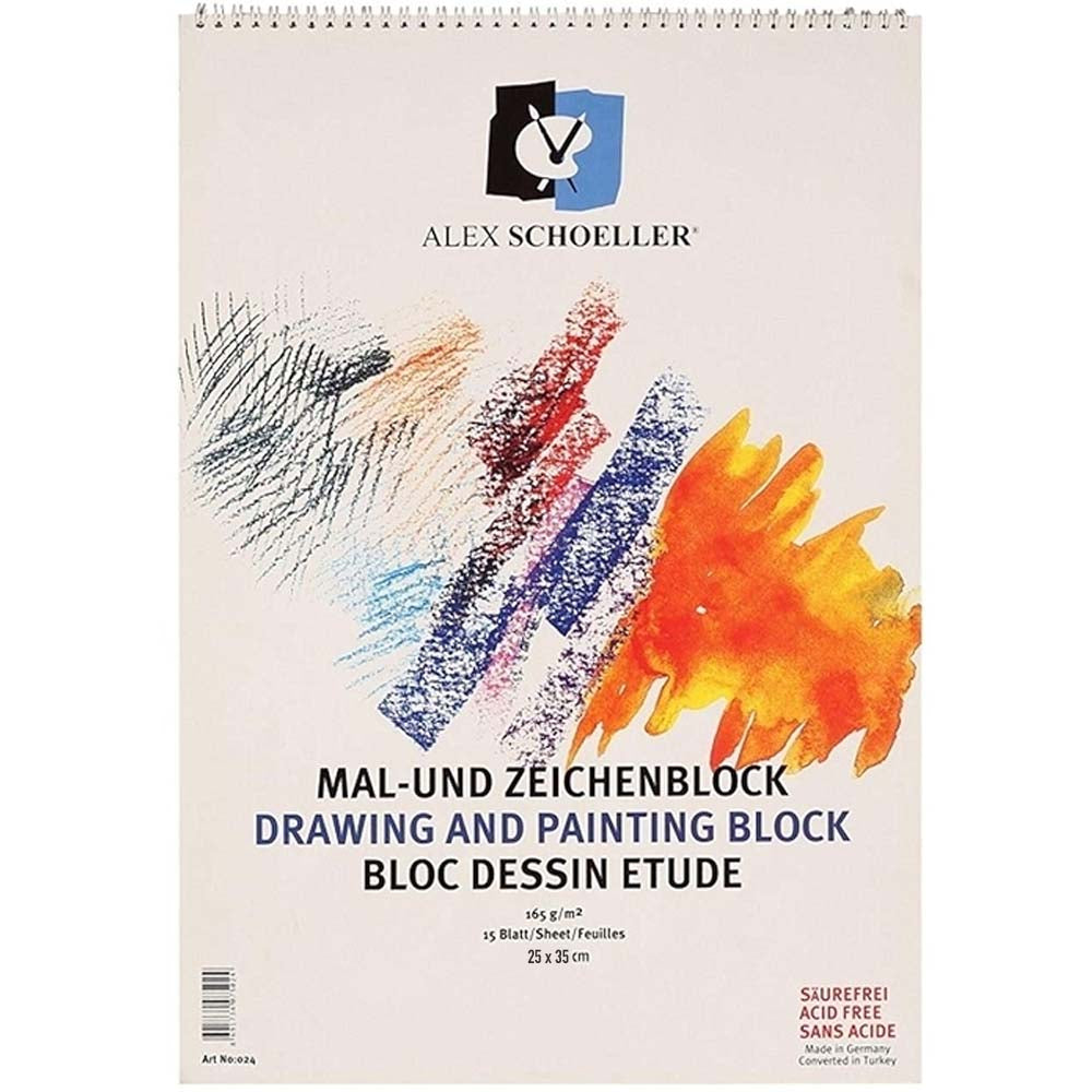 Alex Schoeller Drawing and Painting Block 165gr 25x35cm 15 Sayfa (Spiralli)