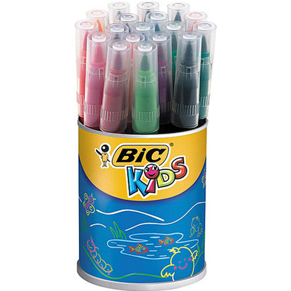 Bic Visa Fırça Uçlu Keçeli Boya Kalemi 18'li Kavanoz
