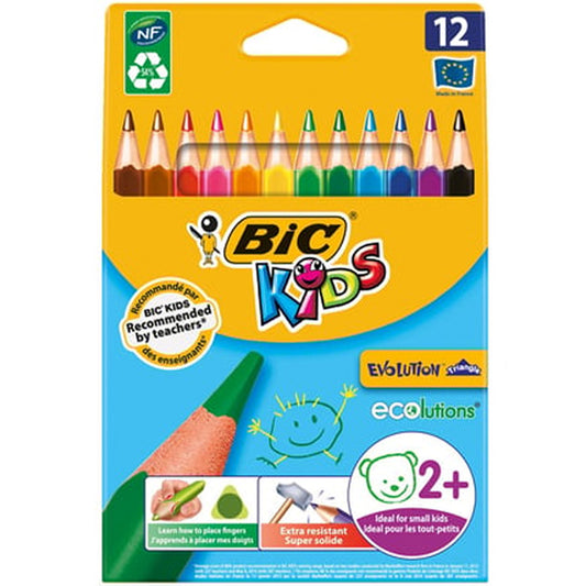 Bic Evolution Üçgen Jumbo Boya Kalemi 12'li
