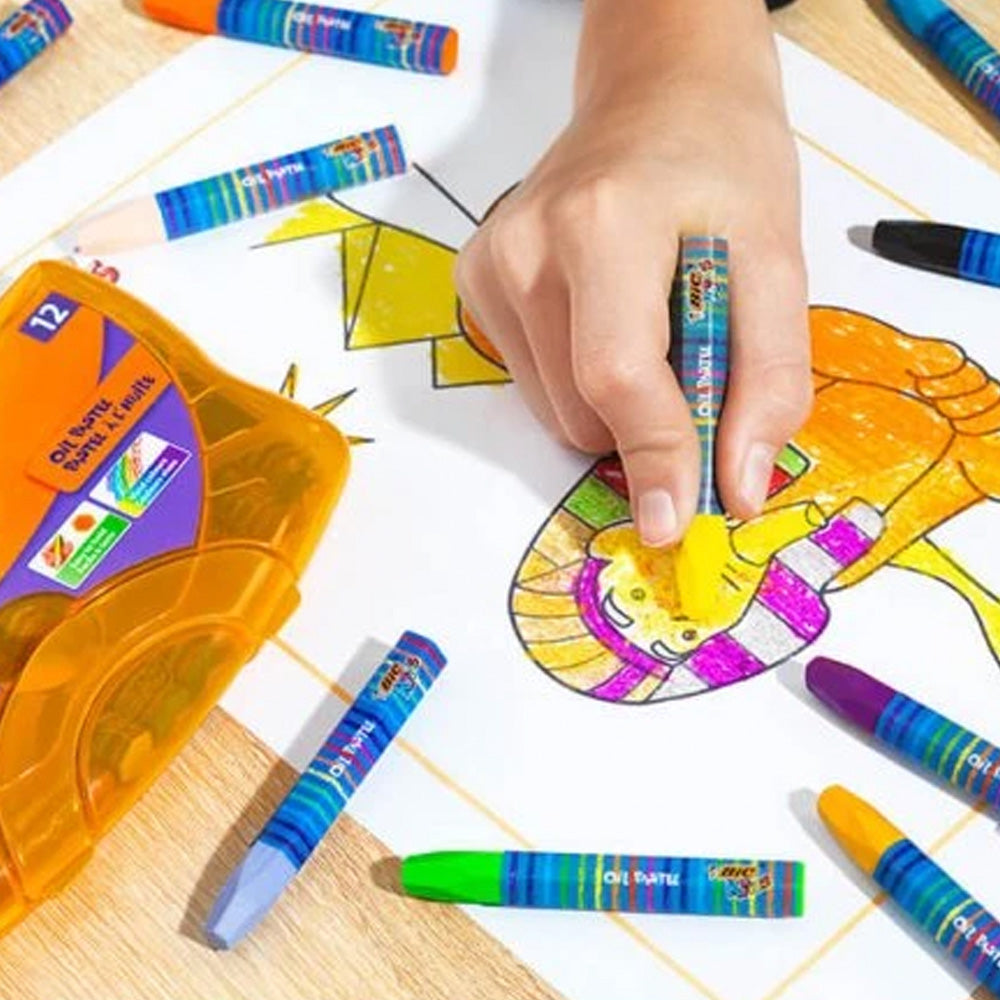 Bic Yağlı Pastel 12'li Sert Plastik Kutu