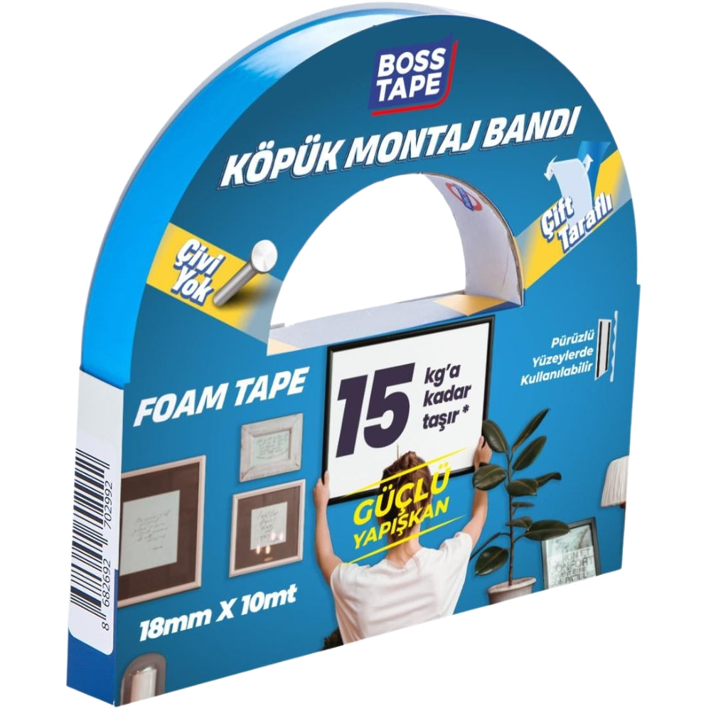 Boss Tape Çift Taraflı Köpük Bant 18mmx10m