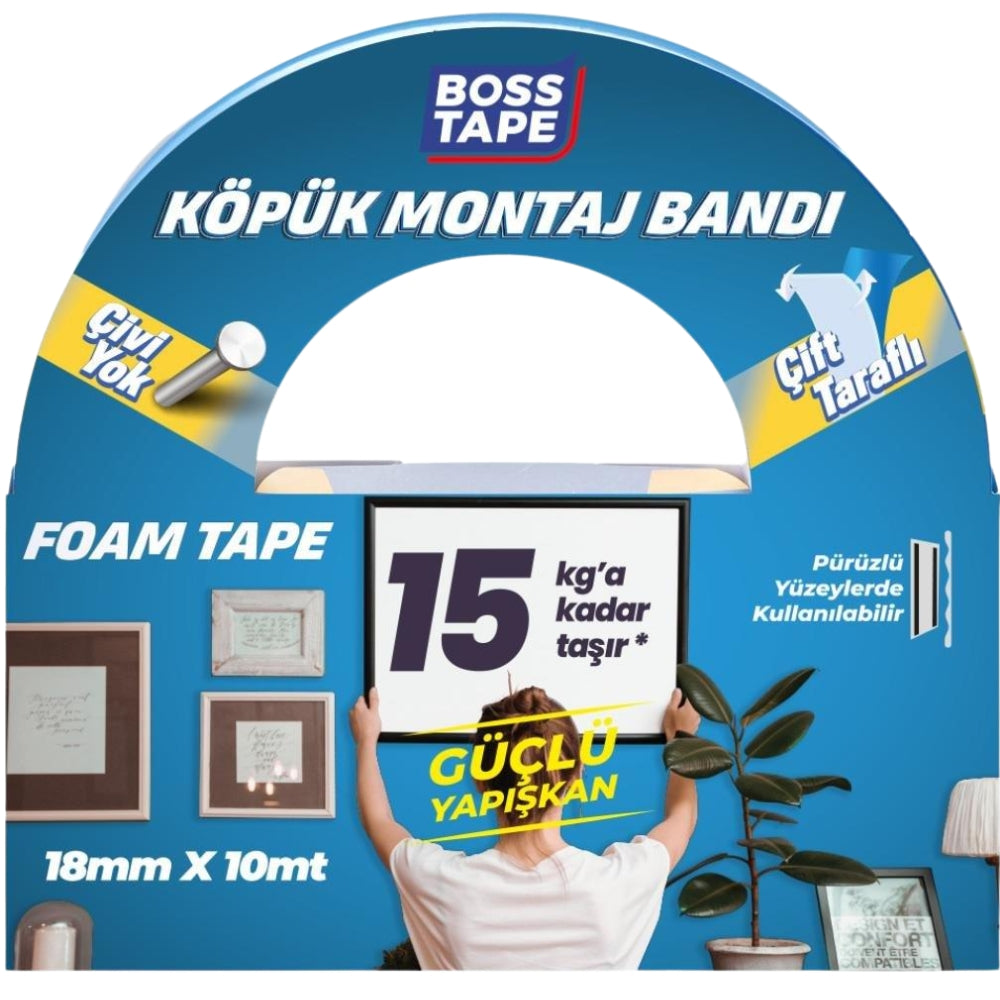 Boss Tape Çift Taraflı Köpük Bant 18mmx10m