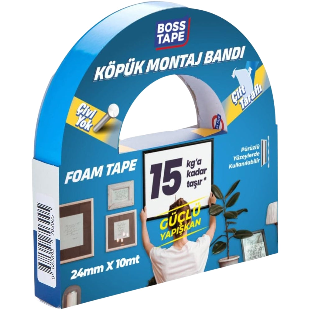 Boss Tape Çift Taraflı Köpük Bant 24mmx10m