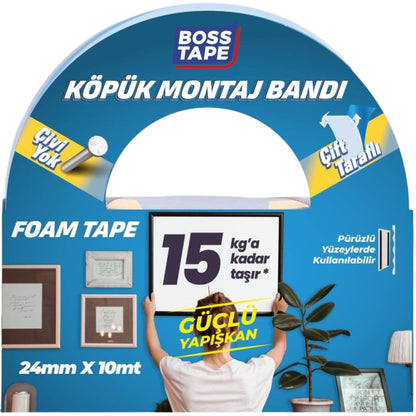 Boss Tape Çift Taraflı Köpük Bant 24mmx10m