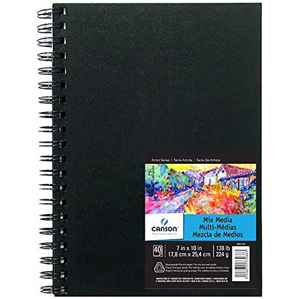 Canson Mix Media Art Book 224gr Çok Amaçlı Spiralli Resim Defteri 40 Sayfa 17.8x25.4cm (Sert Kapak)