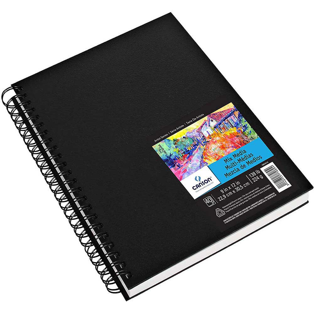 Canson Mix Media Art Book 224gr Çok Amaçlı Spiralli Resim Defteri 40 Sayfa 22.9x30.5cm (Sert Kapak)