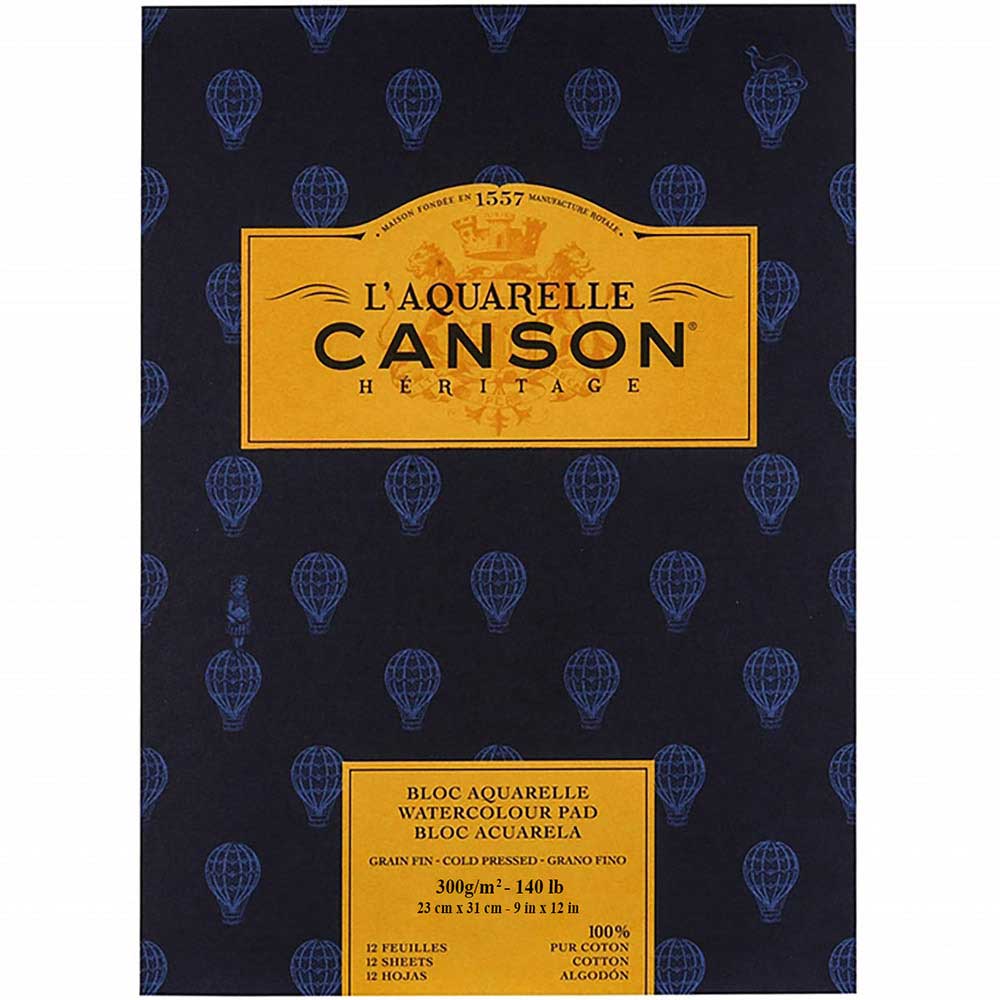 Canson Heritage Aquarelle Cold Pressed 300gr Sulu Boya Blok 12 Sayfa 23x31cm
