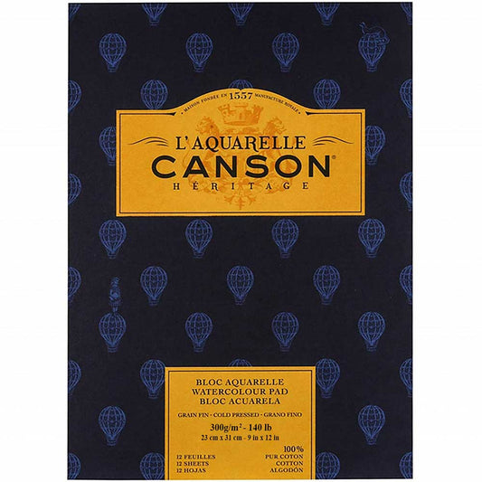 Canson Heritage Aquarelle Cold Pressed 300gr Sulu Boya Blok 12 Sayfa 23x31cm