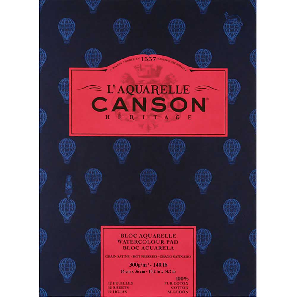 Canson Heritage Aquarelle Hot Pressed 300gr Sulu Boya Blok 12 Sayfa 26x36cm