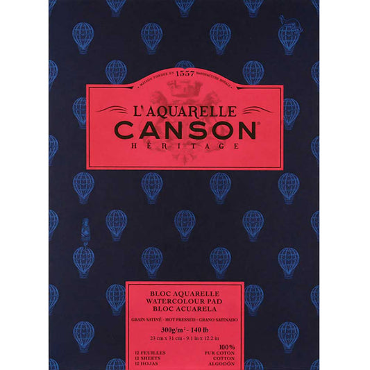 Canson Heritage Aquarelle Hot Pressed 300gr Sulu Boya Blok 12 Sayfa 23x31cm