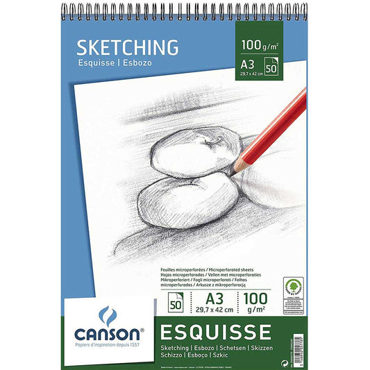 Canson Leisure Esquisse 100gr Spiralli Eskiz Blok 70 Sayfa A3 (29.7x42cm)