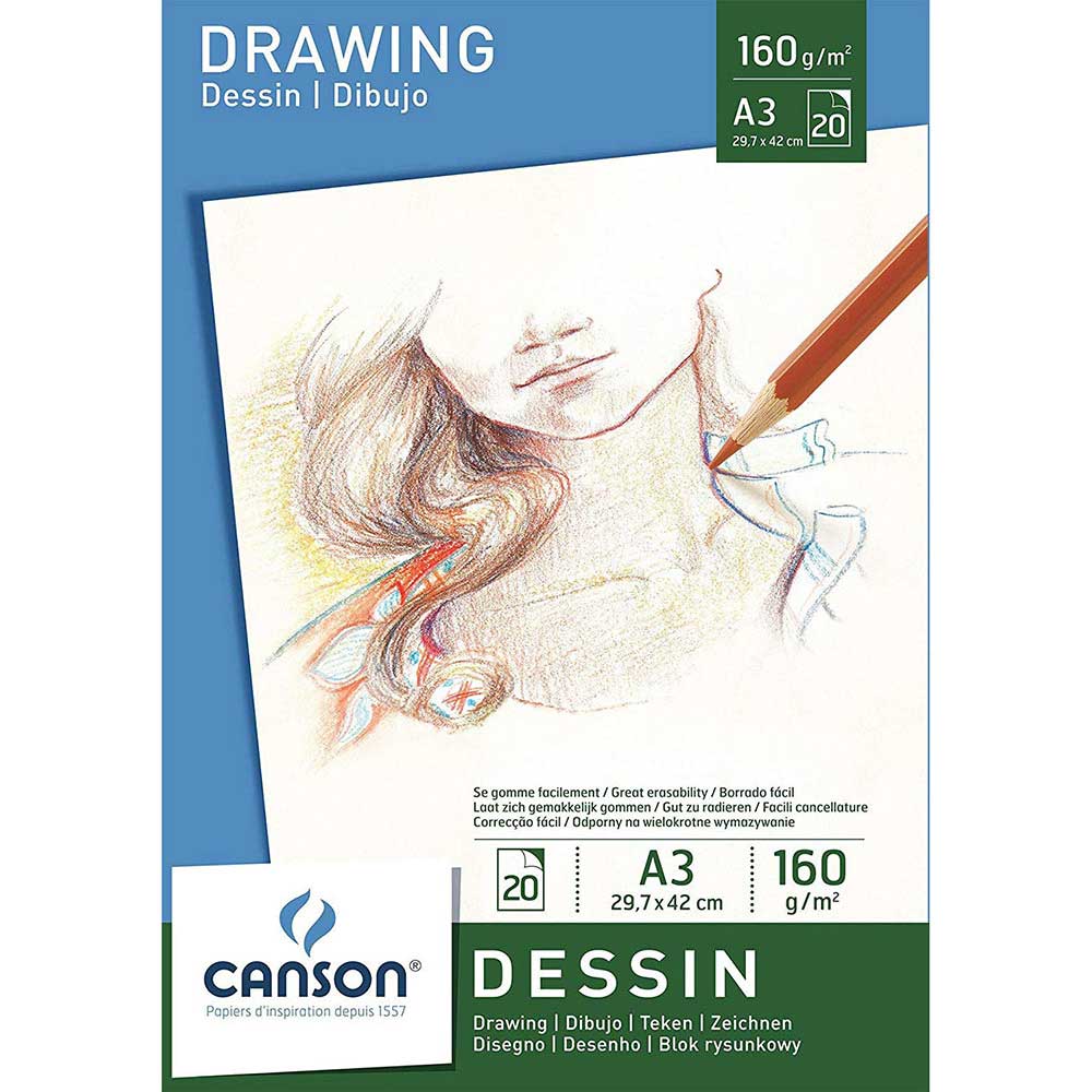 Canson Leisure Dessin 160gr Çizim Blok 20 Sayfa A3 (29.7x42cm)