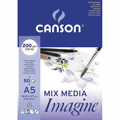 Canson Dessin Blanc Imagine 200gr Hafif Dokulu Çok Amaçlı Çizim Blok 50 Sayfa A5 (14.9x21cm)