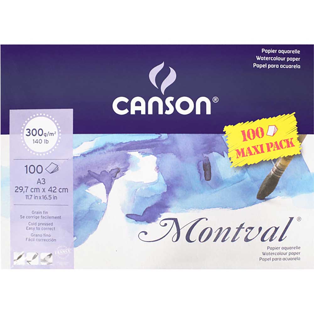 Canson Montval Aquarelle Cold Pressed 300gr Sulu Boya Blok 100 Sayfa A3 (29.7x42cm)