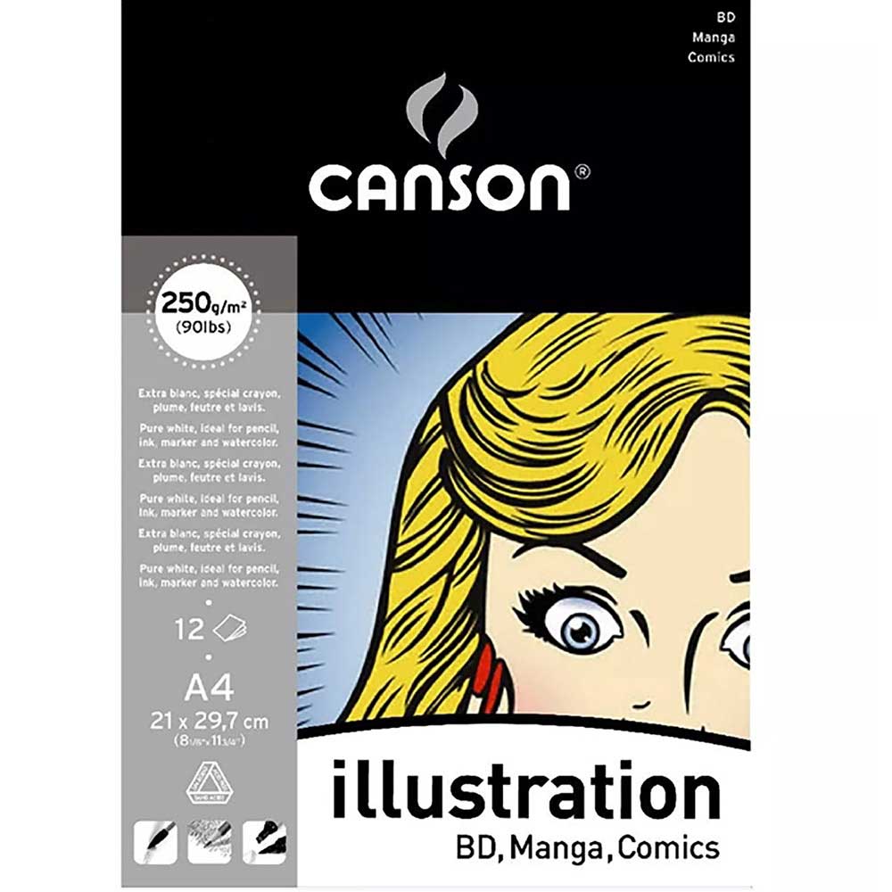 Canson Illustration Pad 250gr Çok Amaçlı Markör Blok 12 Sayfa A4 (21x29.7cm)