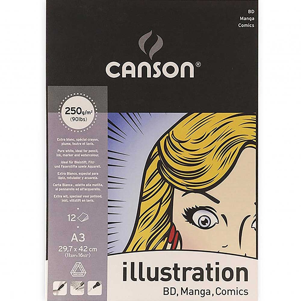 Canson Illustration Pad 250gr Çok Amaçlı Markör Blok 12 Sayfa A3 (29.7x42cm)