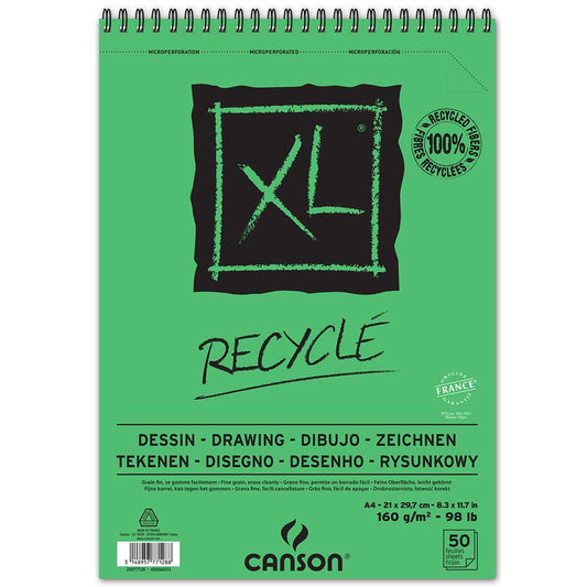 Canson XL Recycle Drawing Spiral Pad 160gr 50 Sayfa A4 (21x29.7cm)