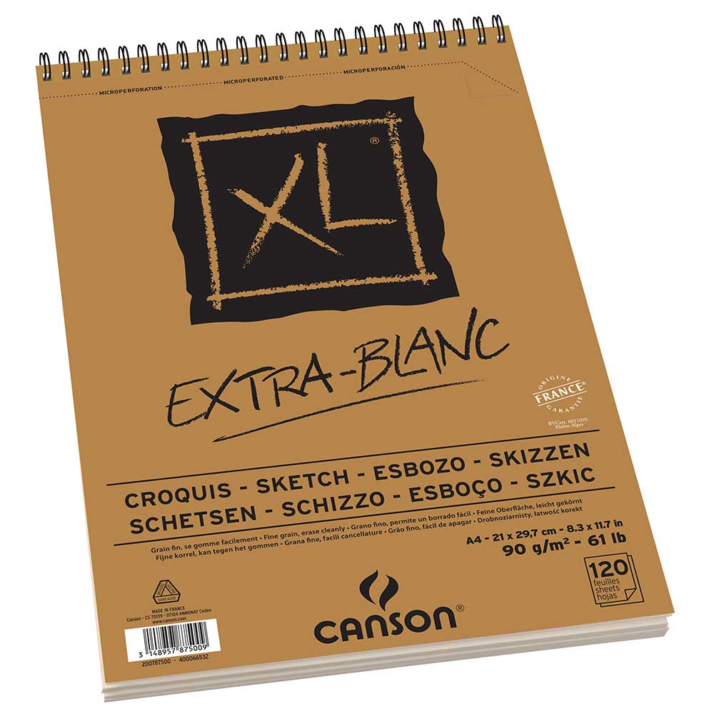 Canson XL Extra White Sketch Spiral Pad 90gr Spiralli Çizim Blok 120 Sayfa A4 (21x29.7cm)